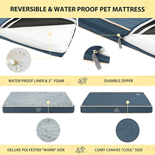 VANKEAN Waterproof Dog Pad Bed Mat Reversible (Warm&Cool), Removable Washable Cover & Waterproof Inner Lining, Pet Mattres...