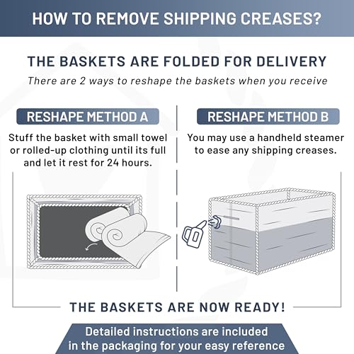 NaturalCozy 11.8"x8"x4.5” Storage Baskets for Shelves 3 Pack | Cotton Rope Woven Small Baskets for Organizing | Small Stor...