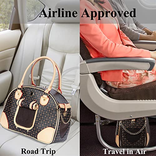 Adriene's Choice Luxury Pet Carrier, Puppy Small Dog Carrier, Cat Carrier Bag, Waterproof Premium PU Leather Carrying Hand...