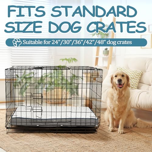EMPSIGN Reversible Cool and Warm Dog Bed for Crate Pad, Pet Beds with Washable and Removable Cover, Dogs Crate Beds Sleepi...