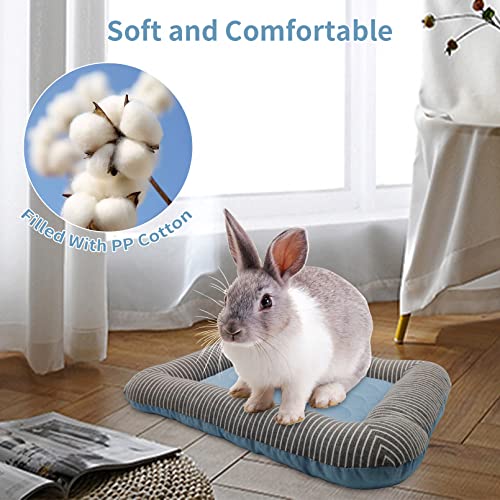 PINVNBY Rabbit Bed Cooling Pad, 20.8" L*16.9" W Bunny Self Bed Mat, Ice Silk Summer Pet Cooling Sleeping Pad, Portable Cag...