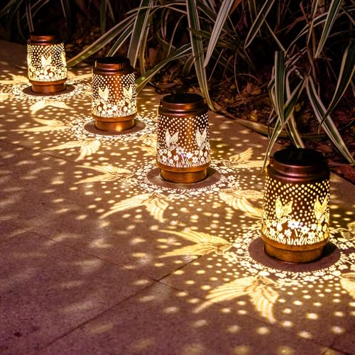 Mothers Day Gifts, Birthday Gifts for Women, Solar Lanterns Outdoor Waterproof, Hummingbird Garden Decor Metal Hanging Dec...