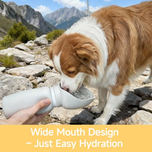 Dog Water Bottle, Leakproof Portable Water Bowl for Dog, Lightweight Water Bottle for Dogs, Food Grade Silicone, Collapsib...