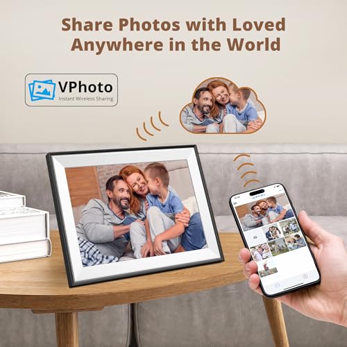 Dragon Touch 10.1'' WIFI Digital Picture Frame - 1280*800 HD IPS Touch Screen Digital Photo Frame Display, Auto-Rotate, Sh...