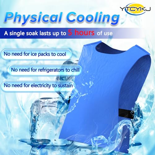 YTCYKJ Cooling Ice Vest for Men Women,Adjustable Evaporative Cooling Vest for Hot Weather,230g Lightweight, Reusable, No I...
