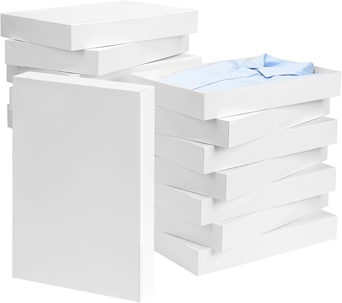 Moretoes 16pcs Gift Boxes with Lids for Presents, White Robe Boxes, for Wrapping Gifts, Valentine's Day, Holidays, Birthda...