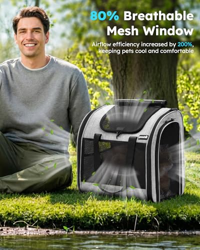 Pecute Cat Backpack with Widened Interior Space, Upgraded Dog Backpack Carrier with Various Ways to Carry, Pet Backpack wi...