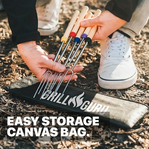 Grill Guru Smores Sticks for Fire Pit - Accessories for Campfire Marshmallow Roasting Sticks Smores Kit Outdoor-Smore Skew...