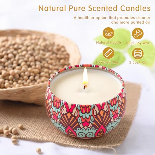2 Pack Scented Candles，2.5 oz Aromatherapy Candles Gifts for Women，Natural Soy Candles for Home Scented, Portable Hotel Sm...