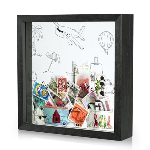 Jackma Travel Tickets Collection Shadow Box Frame, Funny Display Box for Collecting Tickets of Sporting Travelling Events...