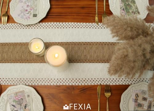 FEXIA Boho Table Runner for Thanksgiving Fall Christmas Home Decor with Tassels 72 Inches Long Pottery barn Furniture Farm...