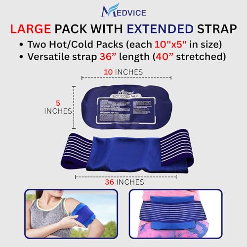 Reusable Hot and Cold Ice Packs for Injuries (3-Piece Set), Joint Pain, Muscle Soreness and Body Inflammation - Reusable G...