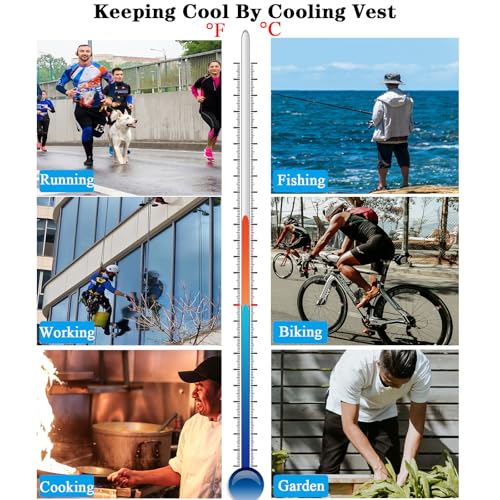 VVHOOY Cooling Vest for Men&Women,Reflective Ice Vest with 20 PCS Reusable Ice Packs,Adjustable Cool Jacket for Motorcycl...