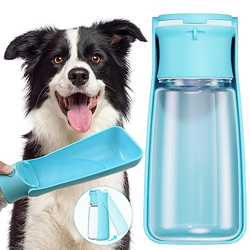 FORWH Portable Dog Water Bottle Dispenser [Leak Proof & Foldable] Dog Travel Water Bottle Bowl Accessories for Puppy Small...