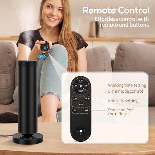 Dakomoda Waterless Diffuser with 90ML Essential Oils, Covers 1000 Sq Ft, Diffusers for Home Hotel, Adjustable Mist & Time...