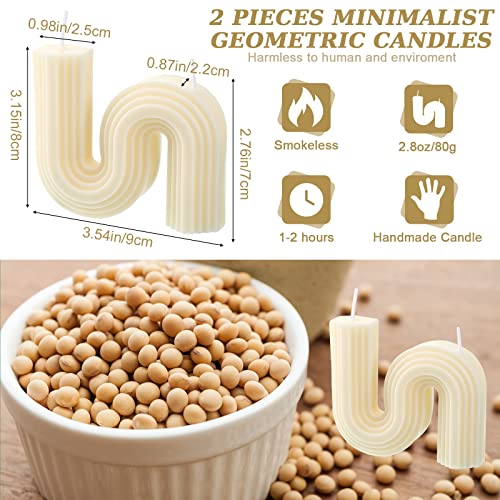 Tondiamo 2 Pcs Aesthetic Candles Twist Shaped Aesthetic Candles Cool S Shape Minimalist Geometric Shaped Soy Wax Scented A...