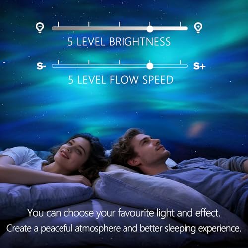 Northern Galaxy Light Aurora Projector, Star Projector with 33 Light Effects, Starry Nebula LED Lamp for Bedroom with Remo...