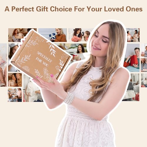Unique Happy Birthday Gifts for Women, Gift Baskets for Women, Get Well Gifts Basket Ideas Box w/Glass Cup for Her Mom Fri...