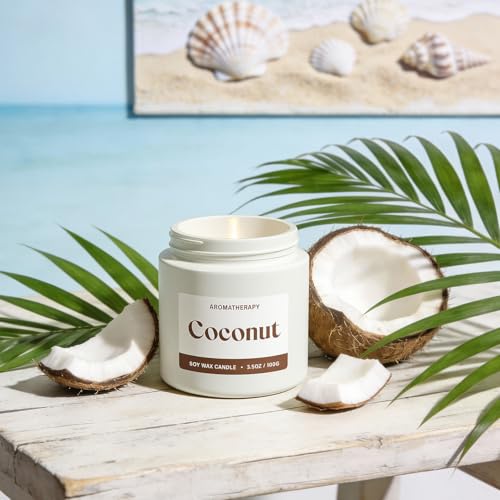 Waxcanpy Coconut Scented Candles for Women, Soy Candle Gift Set, Tropical Coconut Candles, 2 Pack Aromatherapy Candles for...