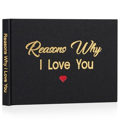 Artmag What I Love about You Fabric Book, Fill-in-the-Blank Love Journal Book for Couples Husband Wife Him Her Birthday Ch...