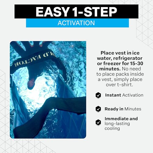COLD FACTOR Ice Pack Cooling Vest for Men & Women—Lightweight, Adjustable Phase Change Cooling Vest for Hot Weather, Athle...