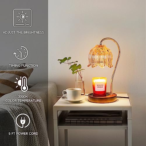 liibodi Candle Warmer Lamp,Electric Warmer,Dimmable,Candle Holders for Home Decor,with Timing Function,with 2 Bulbs,with S...