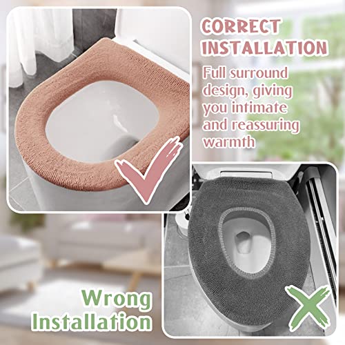 Legigo 5 Pack Thicker Bathroom Toilet Seat Cover Pads- Soft Warmer Toilet Seat Cushion Cover Stretchable Washable Fiber Cl...