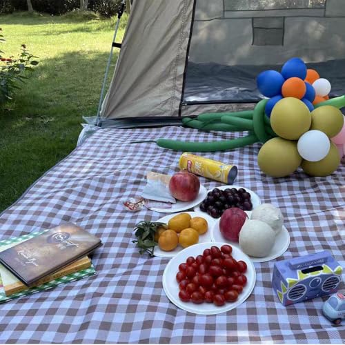 LRUUIDDE Oversize Picnic Beach Blanket, 80''x60'' Outdoor Waterproof Foldable Sandproof Blankets Plaid Picnic Mat for Beac...