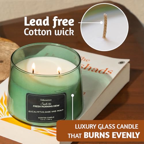 Folkulture Spring Candles for Home Scented – 8.8 Oz | Eucalyptus, Mint & Sage Candles for Cleansing |Non Toxic,Soy Wax,Lon...