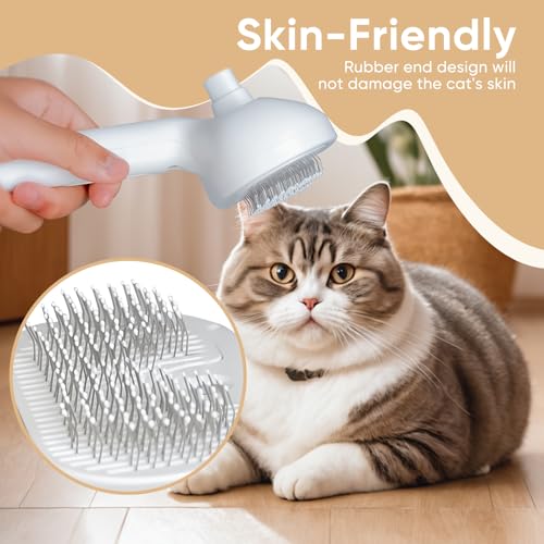 CRAFTIVIO 3-in-1 Cat Steam Brush – Pet Grooming & Shedding Comb with Gentle Steam Spray, One-Click Hair Release, Steam Pet...