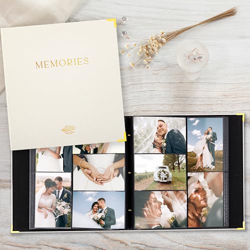 Beautiful Linen Photo Album For 4x6 Photos - Safely Holds Up To 500 Pictures of Unique Memories - The Perfect Large Photo ...