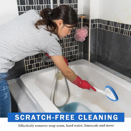 Baderke 4 Pcs Tub Tile Scrubber Cleaning Brush Pads (Without Handle) Compatible with Qaestfy Non-Scratch Scouring Pads Scr...
