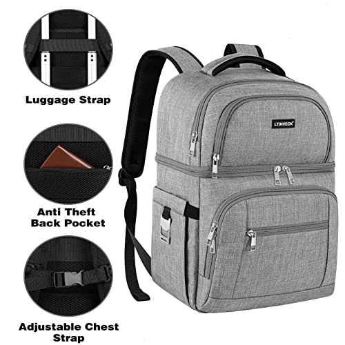 Cooler Backpack,Insulated Backpack Cooler Leakproof Double Deck Cooler Bag for Men Women RFID Lunch Backpack