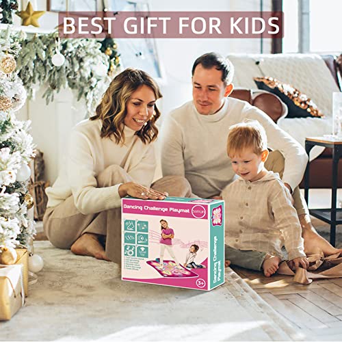 SUNLIN Dance Mat - Rhythm Step Play Mat - Dance Game Toy Pad with LED Lights, Gift for Kids Girls 3-12, Adjustable Volume,...