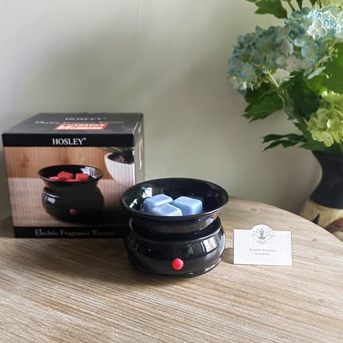 Hosley Black Ceramic Electric Warmer for Fragrance Candle Wax Liquid Potpourri. Ideal for Spa and Aromatherapy. Use Brand ...
