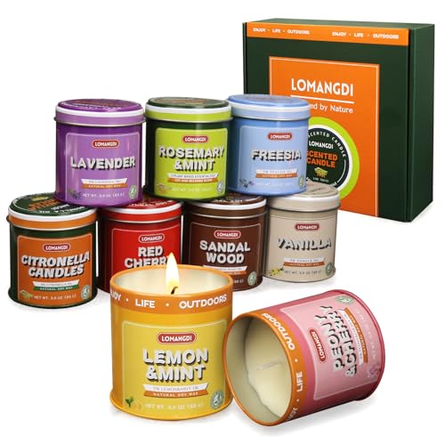 Scented Candles Gifts Set - 9 Pack 3OZ Jar Candles with 9 Varied Scents for Home, Relaxation, Gifts, Includes Citronella