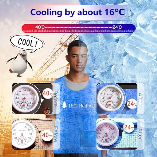 DWSFADA Ice Cooling Vest for Men Women, Reusable Adjustable Cold Coat Fabric Sport Cool Vest Body for Cycling, Running Out...