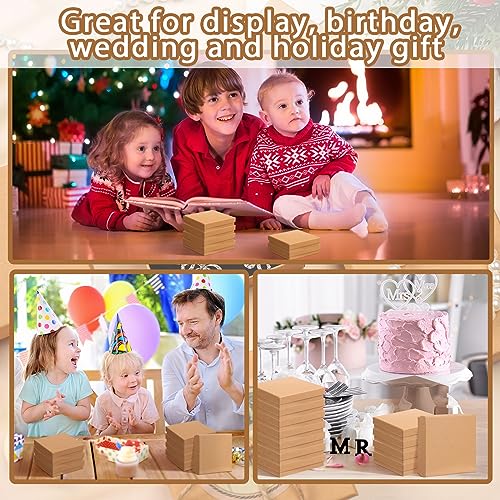 Tenceur 100 Pcs Jewelry Gift Boxes Bulk Kraft Jewelry Cardboard Box for Necklace Earring Bracelet Storage Package