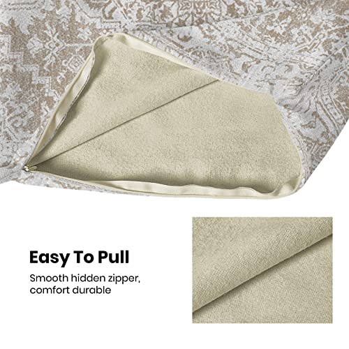AEIOAE Boho Pillow Covers 20x20 Inch Set of 2,Carpet Pattern Throw Pillows Case,Brown Beige White Ethnic Design Outdoor De...