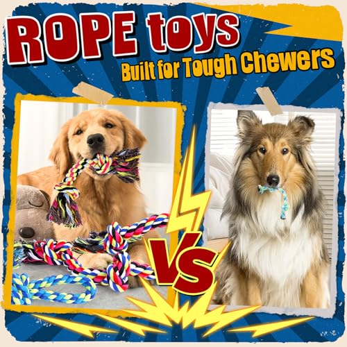 Forfon Tough & Strong Dog Toy for Aggressive Chewers – Tough Chew Toys for Large Dogs, Ideal for Tug-of-War & Teeth Cleani...
