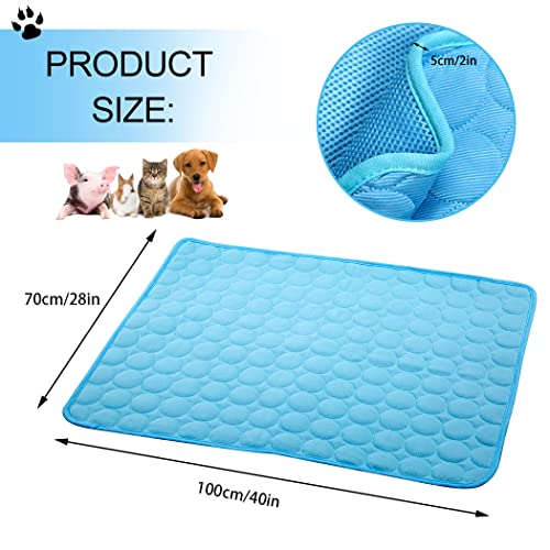 SISROL Self-Cooling Mat for Dogs Cats-Ice Silk Pet Cooling Pad, Portable & Washable Dog Cooling Blanket for Kennel/Sofa/Be...