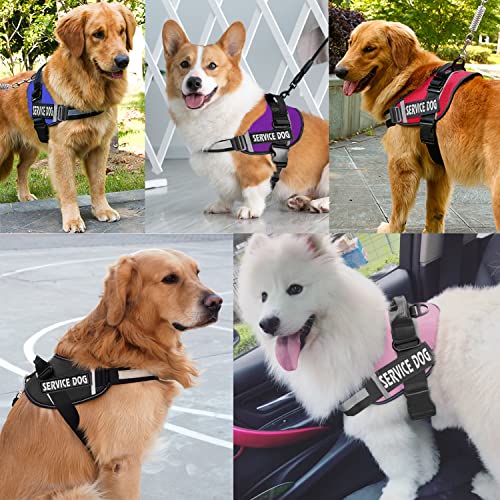 JSXD Dog Harness,No-Pull Service Dog Harness with Handle Adjustable Outdoor Pet Dog Vest 3M Reflective Nylon Material Vest...