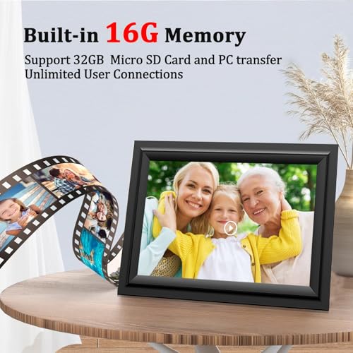 SAMMIX Digital Picture Frame 10.1 Inch WiFi Digital Photo Frame Electronic, IPS Touch Screen, 16GB, Tabletop&Wall-Mounted,...