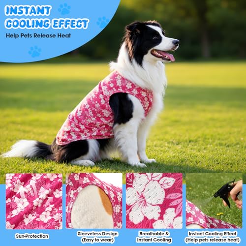 Talltalk 5 Pack Dog Cooling Vest Quick Dry Shirts Mesh Breathable Instant Sun Protection Cooling Dog Vest Lightweight Summ...