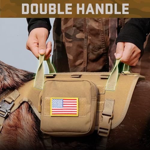 Forestpaw Tactical Dog Harness for Large Dogs,Tactical Dog Collar with Bungee Leash Set,No Pull Military Dog Harness for W...