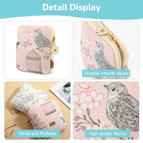 Amabro Sanitary Napkin Storage Bag, 2PCS Period Bags Cute Sanitary Pad Storage Pouch Tampon Pantyliners Menstrual Purse Da...