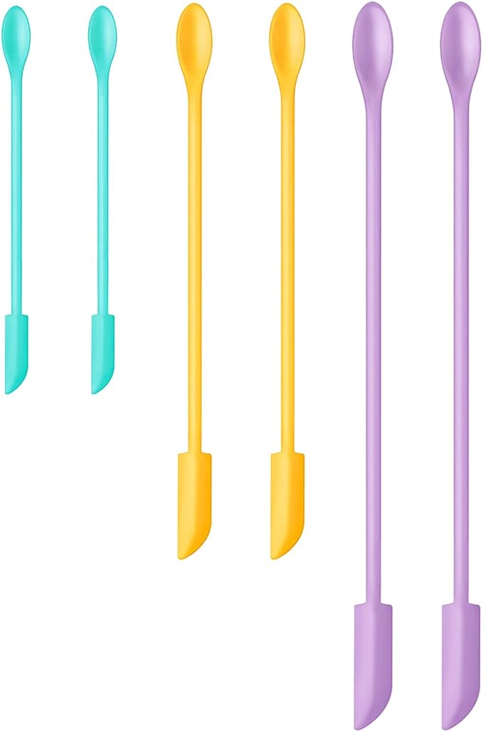 Silicone Spatula Set (6Pcs) - Mini Scraper Tool for Beauty & Food - Reach Every Last Drop, Multi-Size Spatulas for Makeup ...