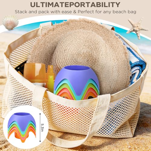 Uarzt Beach Vacation Essentials Accessories - Sand Coasters Drink Cup Holders, 5-Pack, Multicolor, Must-Haves for Women, A...