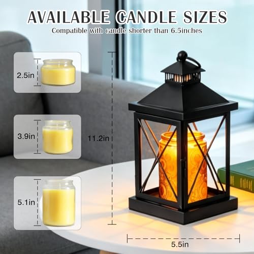 YKOEAROMA Candle Warmer Lamp with Timer, Dimmable Candle Lamp, Compatible with 3 Wick Candles, Vintage Lamp Candle Warmer ...