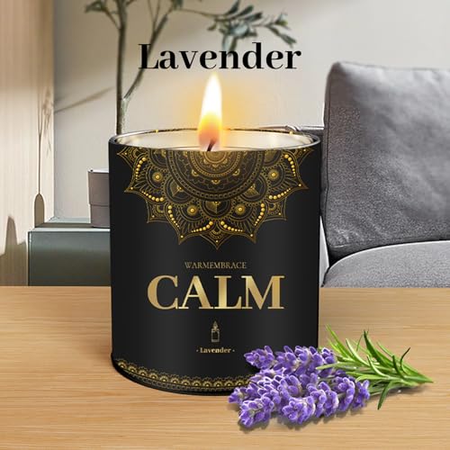 WarmEmbrace Lavender Scented Candles, 9 Oz Jar Candles for Home, Office, Meditation, Yoga, Candles for Women & Men, Mothe...